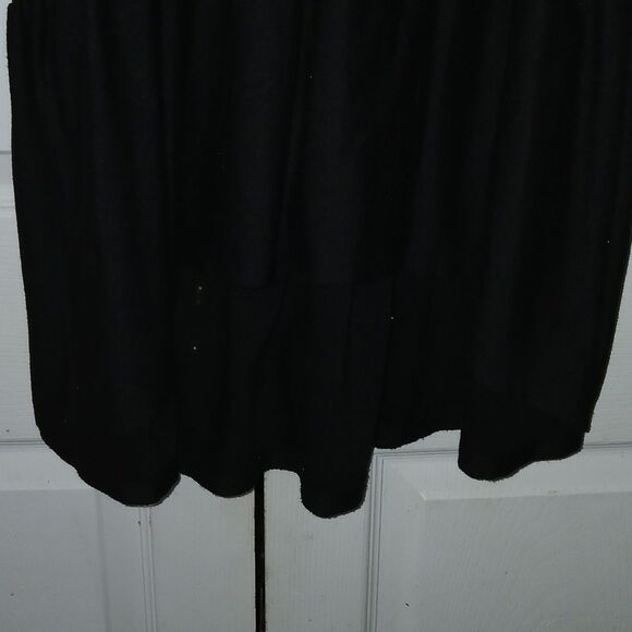 Mix & Co black elastic waist pull on high low skirt  Sz L - Picture 2 of 5
